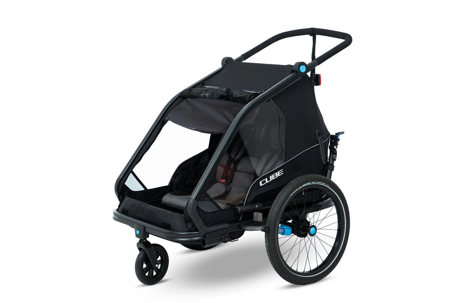 Cube Kinder Fahrradanhänger Double CMPT schwarz
