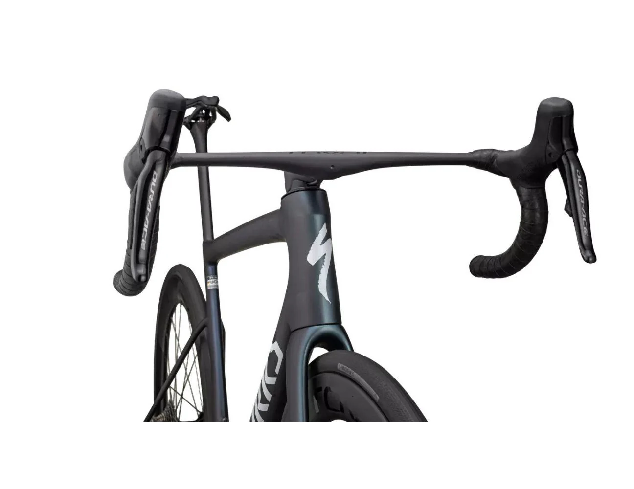 Specialized TARMAC SL8 S-Works DI2 SATIN CARBON / VIAVI CYNAN BLUE / VIAVI SILVER-BLUE PEARL FADE / GLOSS METALLIC WHITE SILVER - Image 4