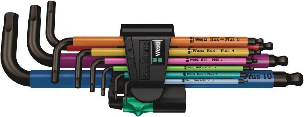 Wera 950/9 Hex-Plus Multicolour 1 Winkelschlüsselsatz, metrisch, BlackLaser, 9-teilig
