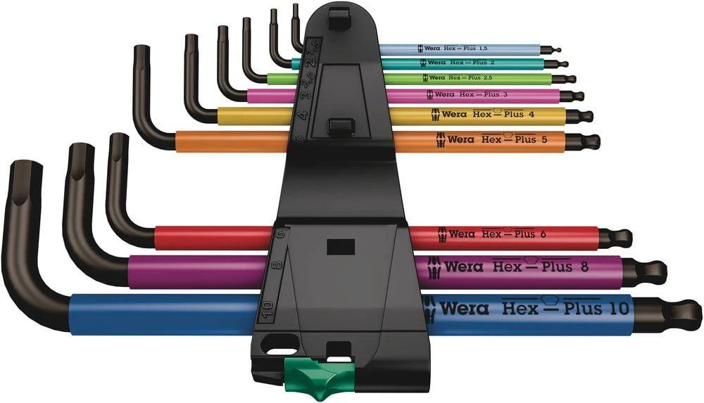 Wera 950/9 Hex-Plus Multicolour 1 Winkelschlüsselsatz, metrisch, BlackLaser, 9-teilig - Image 2