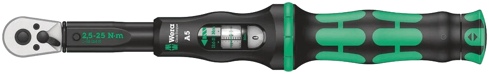 Wera Click-Torque A 5 Drehmomentschlüssel mit Umschaltknarre, 2,5-25 Nm, 1/4" x 2,5-25 Nm - Image 2