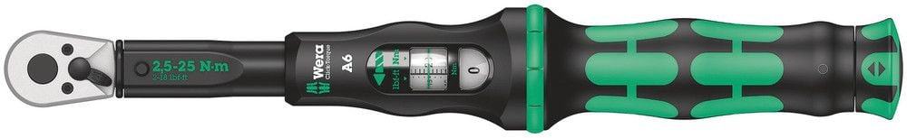 Wera Click-Torque A 6 Drehmomentschlüssel mit Umschaltknarre, 2,5-25 Nm, 1/4" x 2,5-25 Nm